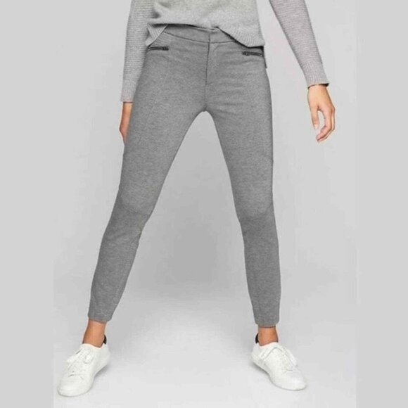 Athleta Moto gray knit pants ankle stretch zipper pockets athleisure 6 - Picture 1 of 5